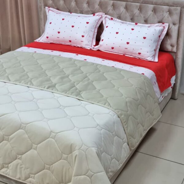 Комплект постельного белья с двусторонним покрывалом “Velvet Canvas Cotton Set” Евро