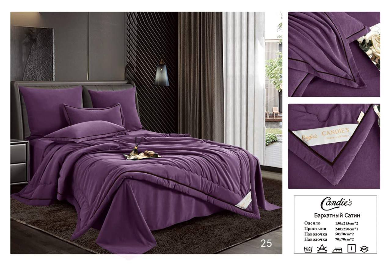 Комплект постельного белья с одеялом “Candie’s Velvet Satin Euro Set” — изображение 2