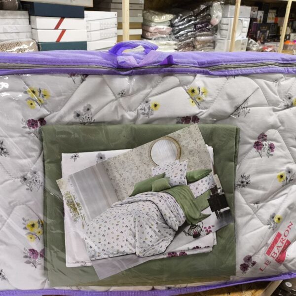 Комплект постельного белья с двусторонним стёганным тонким одеялом