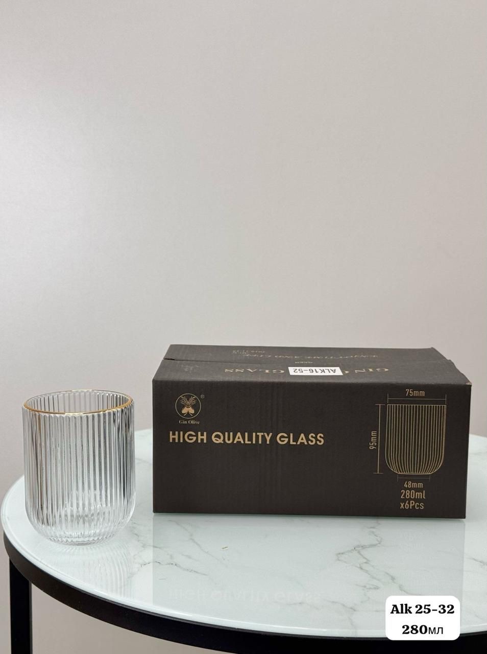 Набор стеклянных стаканов “Ribbed Glass” 6 шт (280 мл / 440 мл) — изображение 2
