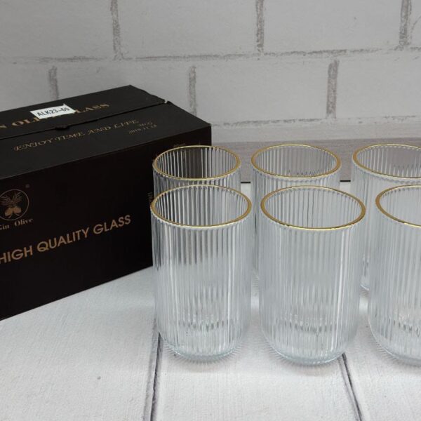 Набор стеклянных стаканов “Ribbed Glass” 6 шт (280 мл / 440 мл)